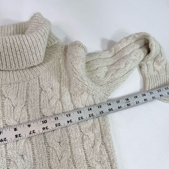 Carol Rose Sweater Dress Womens Small Cream Wool Blend Long Sleeve  Cowl Neck - Picture 5 of 7